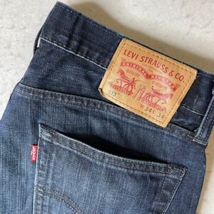 Levis 513 Slim Straight Jeans Mens 34x34 Dark Wash Indigo Denim 08513-0033